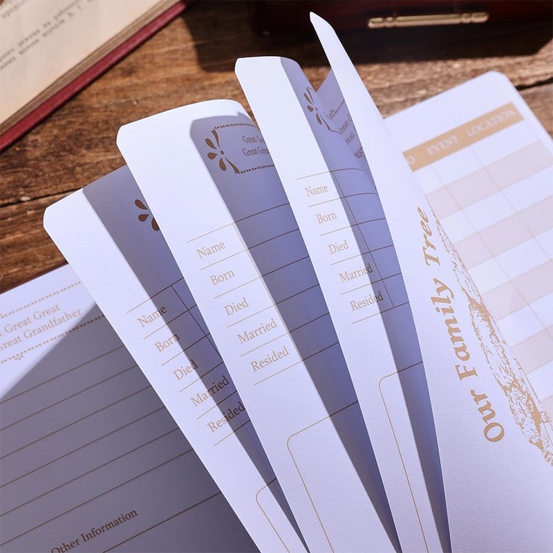 icceemee Family History Book: A Record of Our Family Tree, Includes Genealogy Charts, Room for 100 Ancestors/Family Photo and so Much More 8.3''x 5.6'' - Image 4